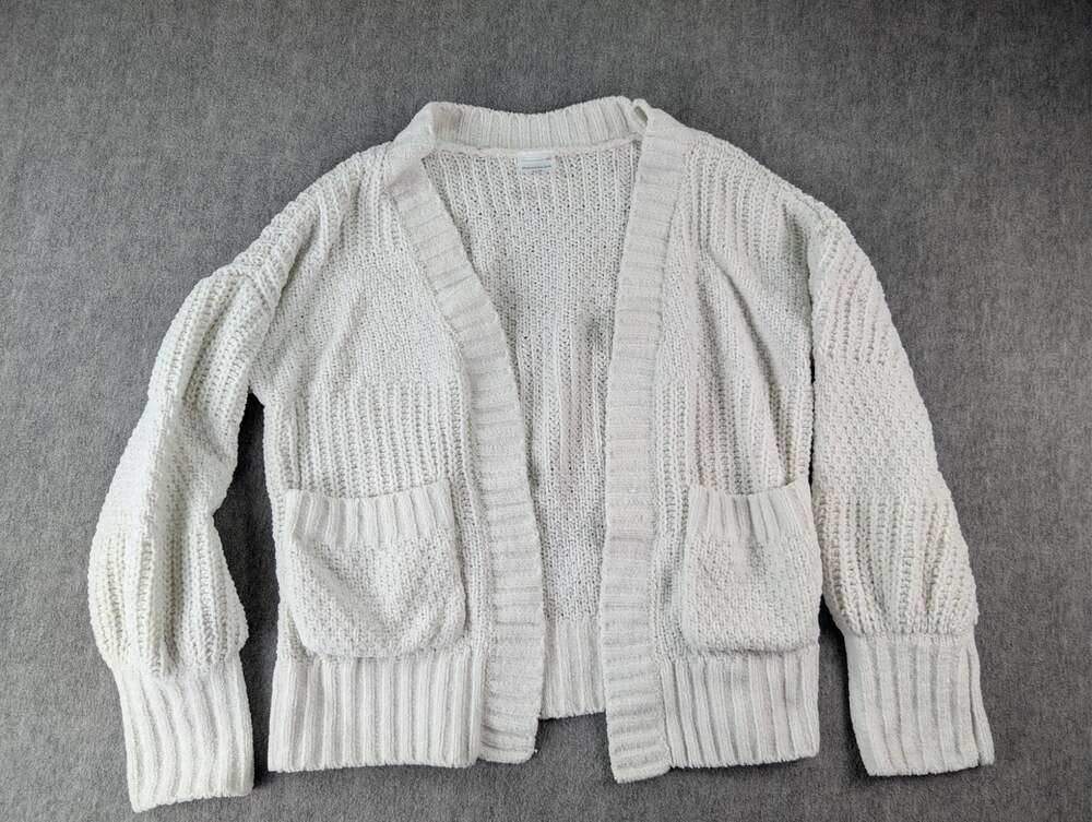 Abercrombie Kids Cream Chunky Knit Cardigan Girls 9/10 Cozy Cottagecore Sweater